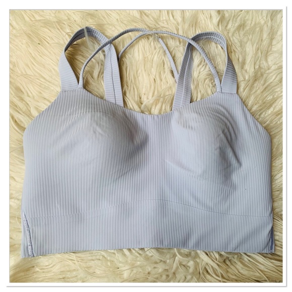 lululemon athletica Other - Lululemon Like A Cloud High Neck Longline Ribbed Bra Light Support B/C Cup Blue